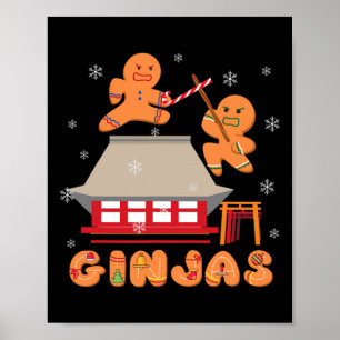 Ginja Ninja Ginjas Gingerbröd Ninjas julgri Poster