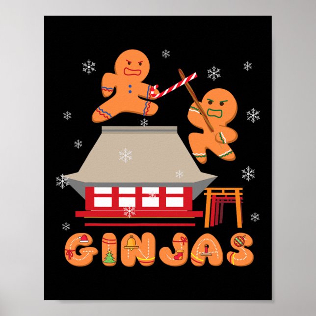 Ginja Ninja Ginjas Gingerbröd Ninjas julgri Poster (Framsidan)
