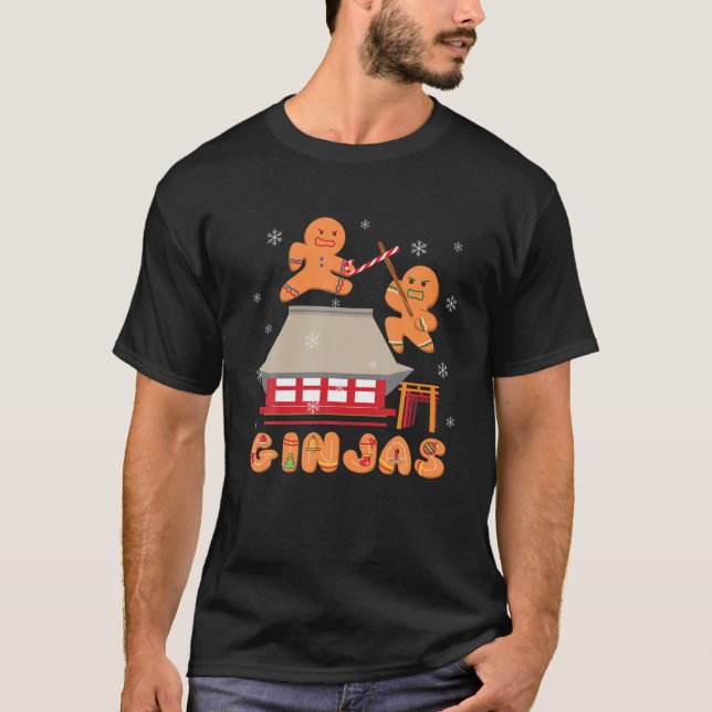 Ginja Ninja Ginjas Gingerbröd Ninjas julgri T Shirt (Framsida)