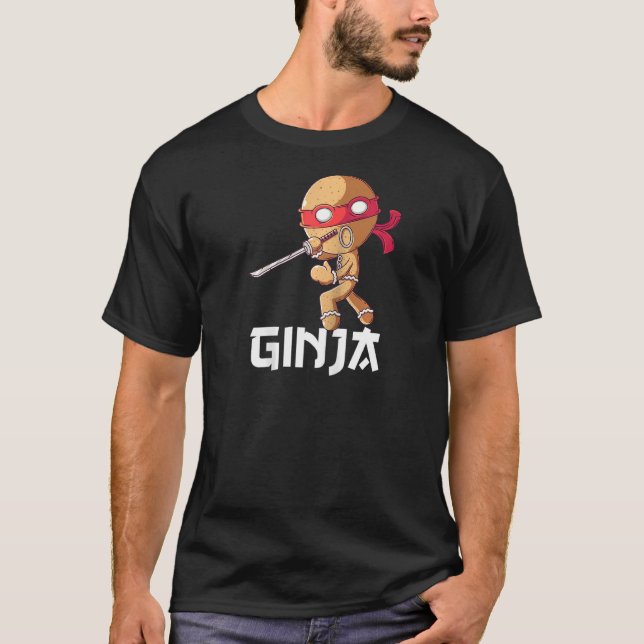 Ginja Ninjabread Man Gingerbröd Ninja jul W T Shirt (Framsida)