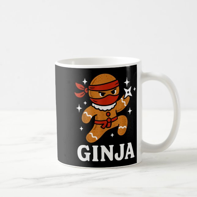 Ginjas Gingerbread Ninja Funny Christmas Cookie Bo Kaffemugg (Höger)