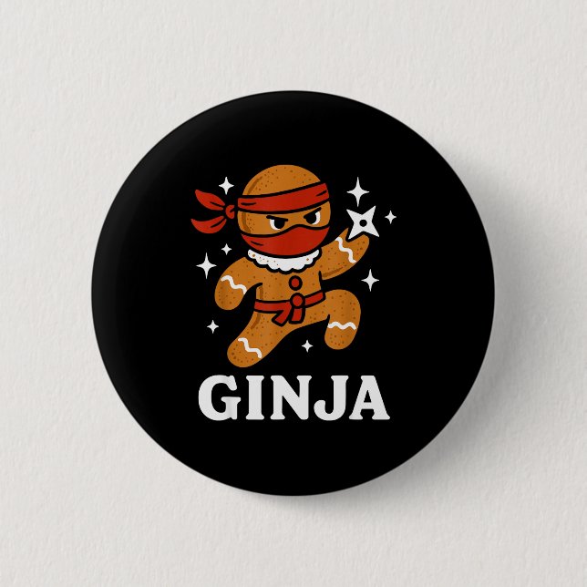 Ginjas Gingerbread Ninja Funny Christmas Cookie Bo Knapp (Framsida)