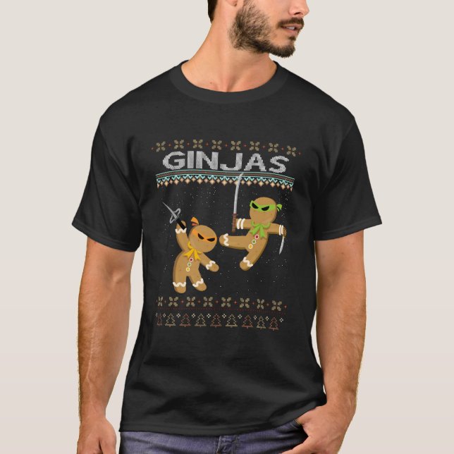 Ginjas Gingerbread Ninjas Fula T Shirt (Framsida)