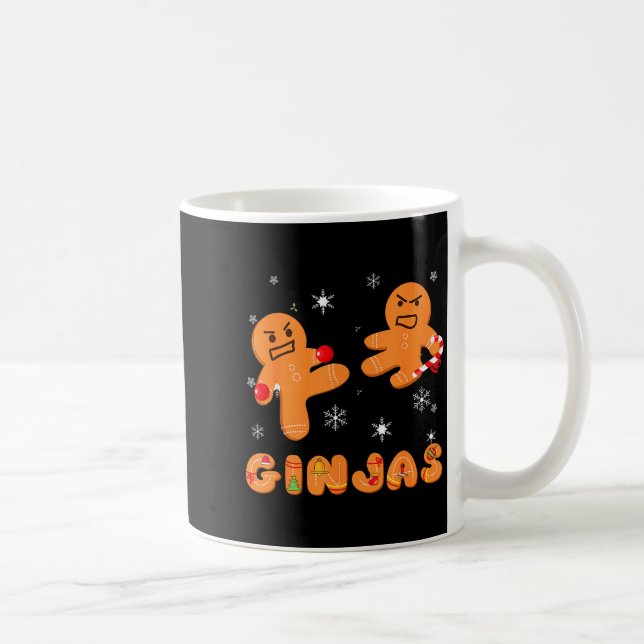Ginjas Gingerbread Ninjas Funny Ugly Christmas  Kaffemugg (Höger)