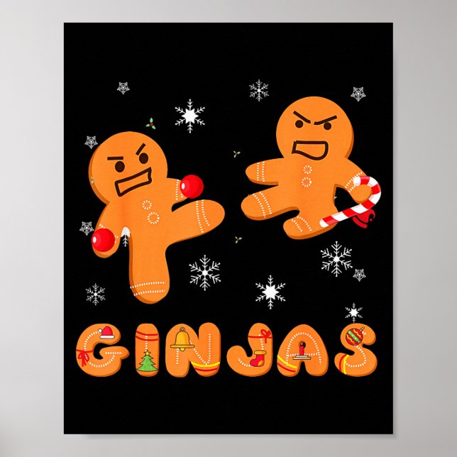 Ginjas Gingerbread Ninjas Funny Ugly Christmas  Poster (Framsidan)