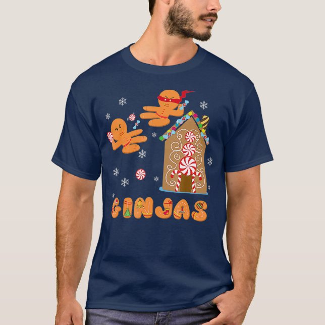 Ginjas Gingerbröd Ninjas Ginja Ninja jul T Shirt (Framsida)