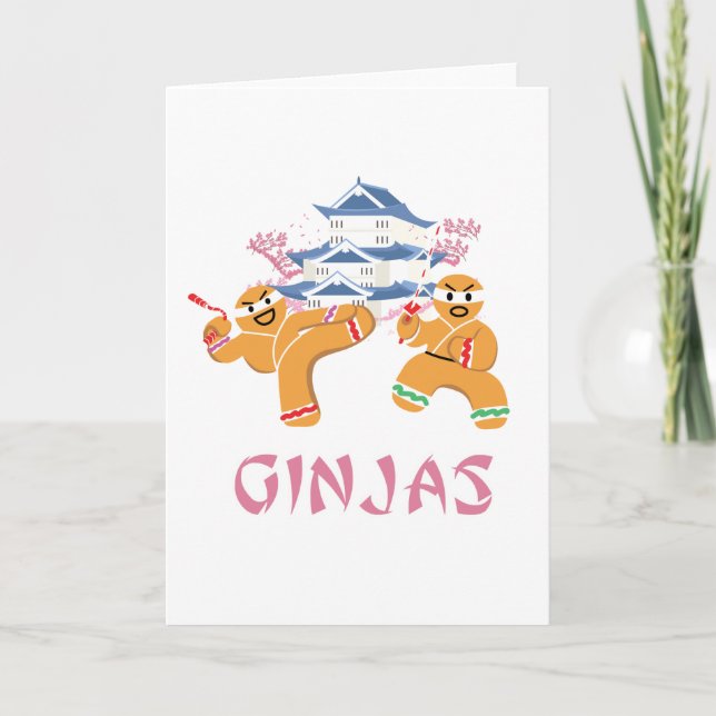 Ginjas Ninjas julNinja pepparkaka Helgkort (Framsida)