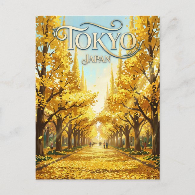 Ginkgo Avenue Japan Vykort (Framsida)