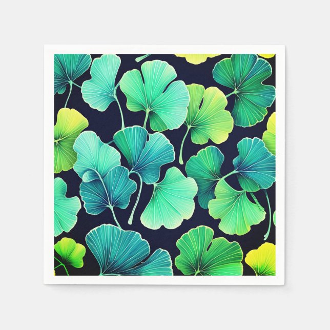 Ginkgo biloba blad  pappersservett (Framsidan)