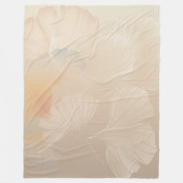 Ginkgo Biloba Botanisk Abstrakt Grafik Konst Rödfä Fleecefilt