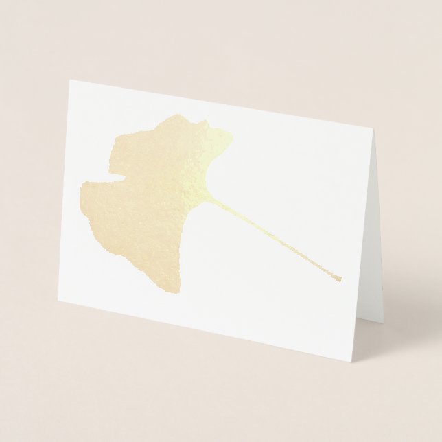 Ginkgo Biloba Löv Card Folierat Kort (Framsida)