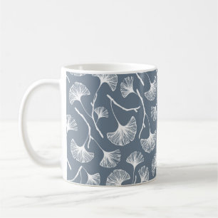 Ginkgo biloba löv, sömlös mönster kaffemugg