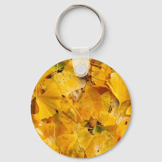 Ginkgo Biloba lövs Nyckelring (Framsida)