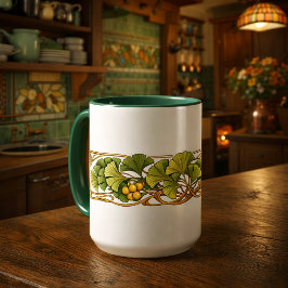 Ginkgo Biloba Retro Art Nouveau Fries Mugg
