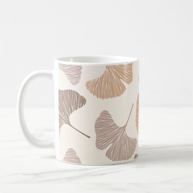 Ginkgo biloba: Torr, sömlös design. Kaffemugg (Vänster)