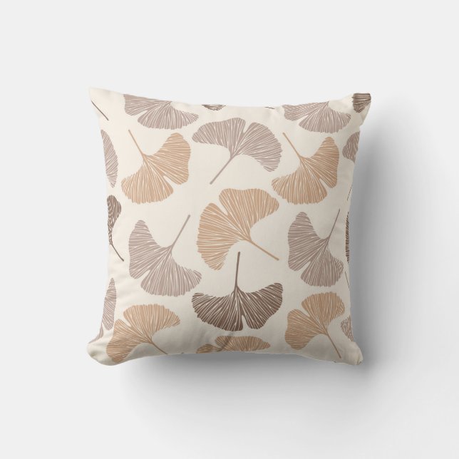 Ginkgo biloba: Torr, sömlös design. Kudde (Framsida)
