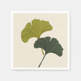 Ginkgo blad anpassningsbara bakgrundsfärger pappersservett