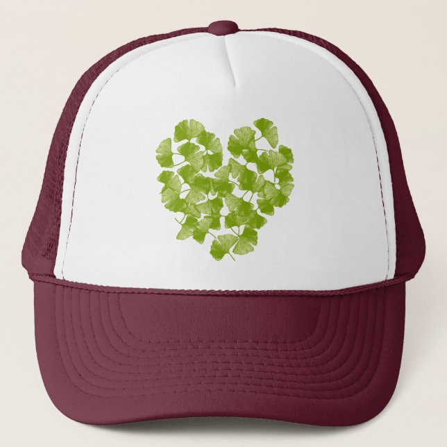 Ginkgo blad hjärta keps (Framsida)