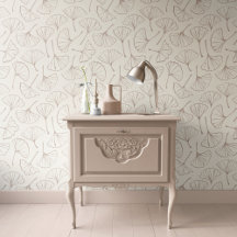 Ginkgo blad Japandi botanisk beige blek taupe