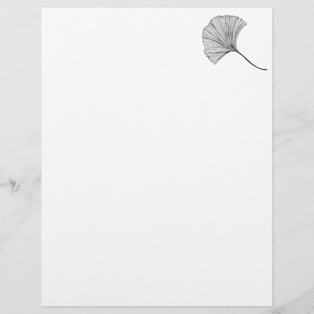 Ginkgo blad linjekonst brevhuvud (Framsida)