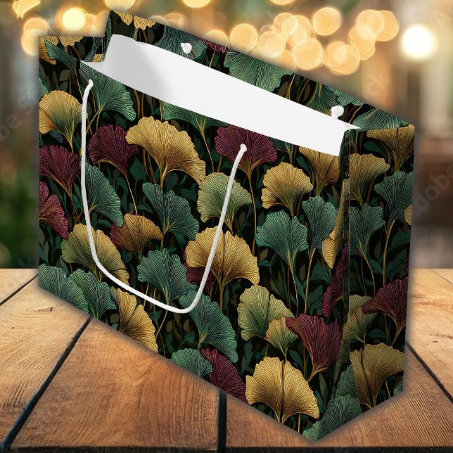Ginkgo-bladsmönster Juveltoner Presentbag (Skapare uppladdad)