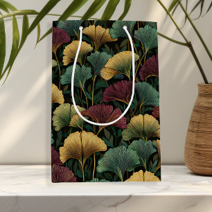 Ginkgo-bladsmönster Juveltoner Presentpåse