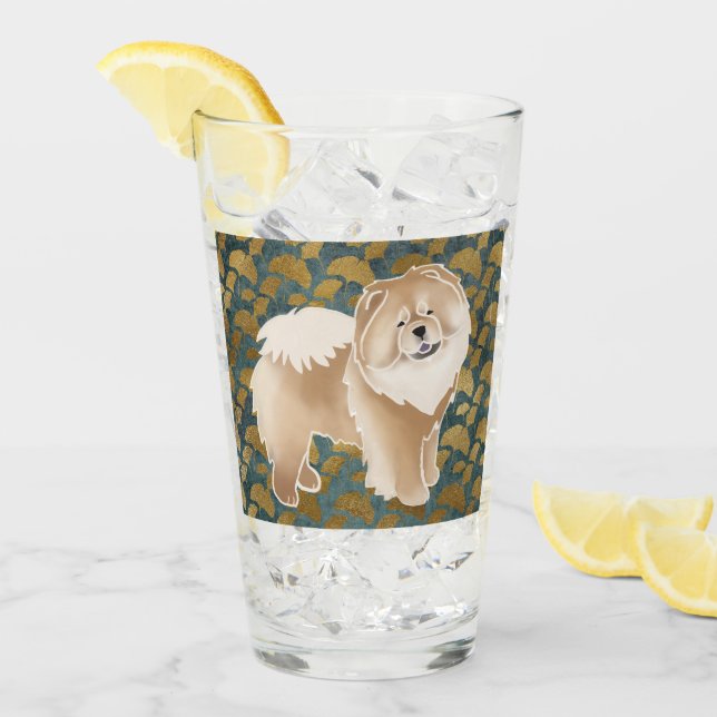 GINKGO Cinnamon Chow 16 oz design front & back Glaskopp (Framsida Ice)