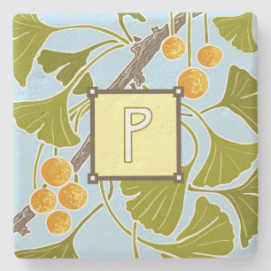 Ginkgo Dance Monogram Brev P Stenunderlägg