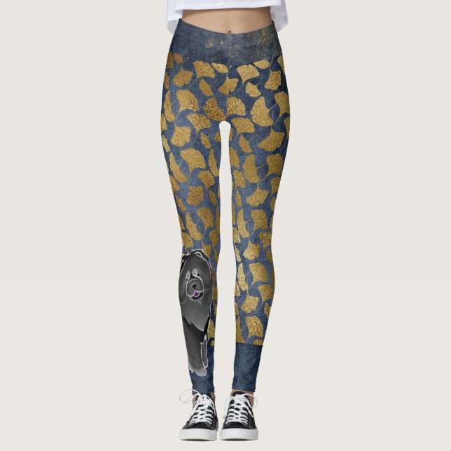 GINKGO den svart chowDAMASKER!!! Leggings (Framsida)