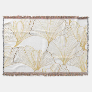 Ginkgo Guld: Luxurious Löv Arrangemang Filt