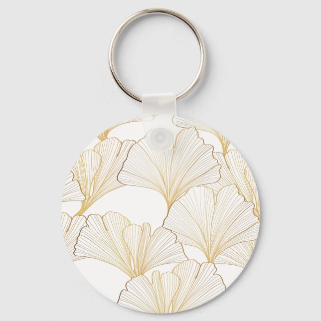 Ginkgo Guld: Luxurious Löv Arrangemang Nyckelring (Framsida)