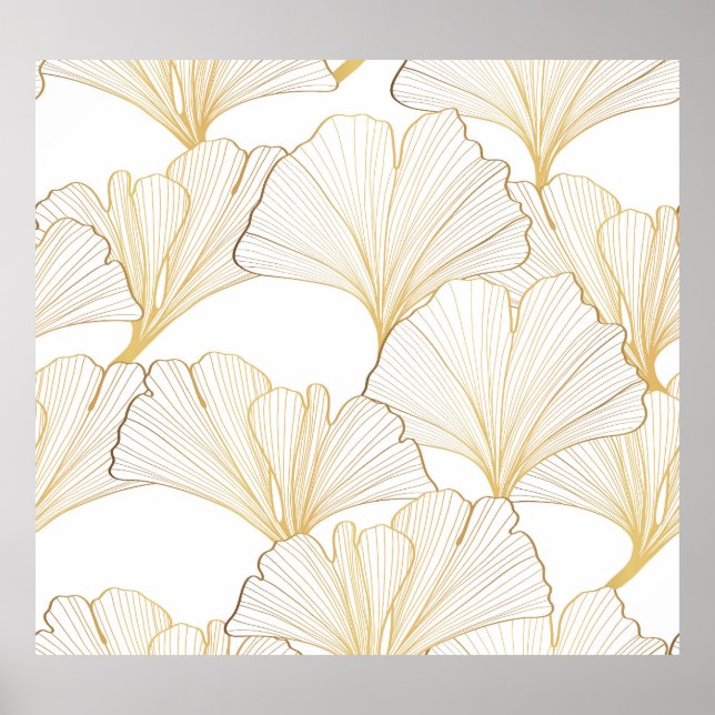 Ginkgo Guld: Luxurious Löv Arrangemang Poster (Framsidan)
