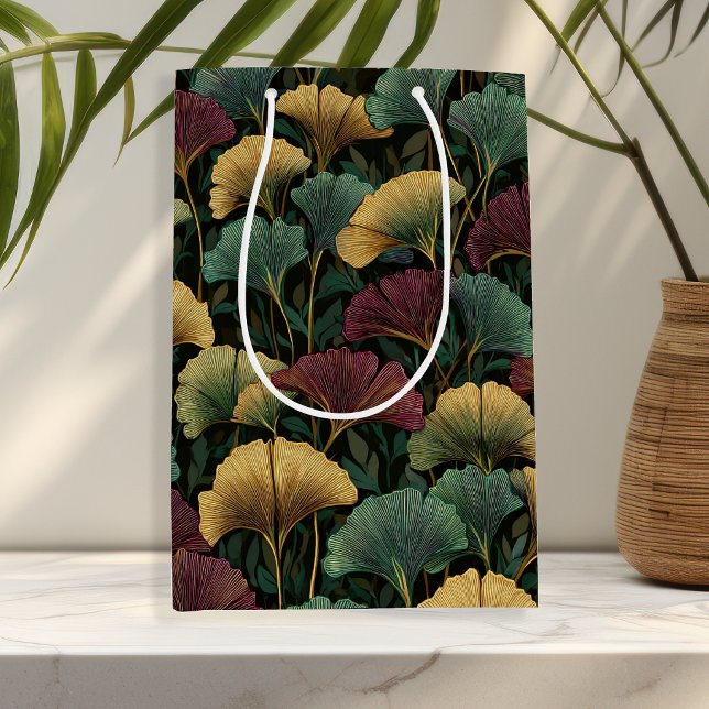 Ginkgo Leaf Pattern Jewel Tones Gift Bag (Skapare uppladdad)