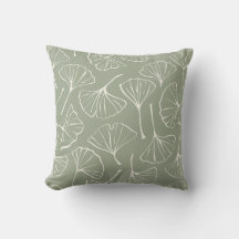 Ginkgo Leaves Japandi Neutral Botanical Sage Green