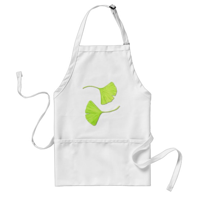 Ginkgo Löv Botanical Art Apron Förkläde (Framsidan)