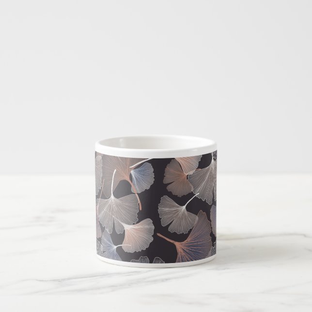 Ginkgo löv: elegant Naturligt mönster. Espressomugg (Framsidan)
