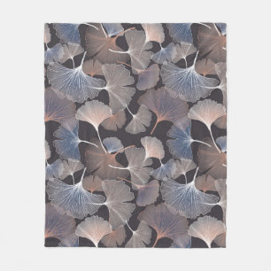 Ginkgo löv: elegant Naturligt mönster. Fleecefilt