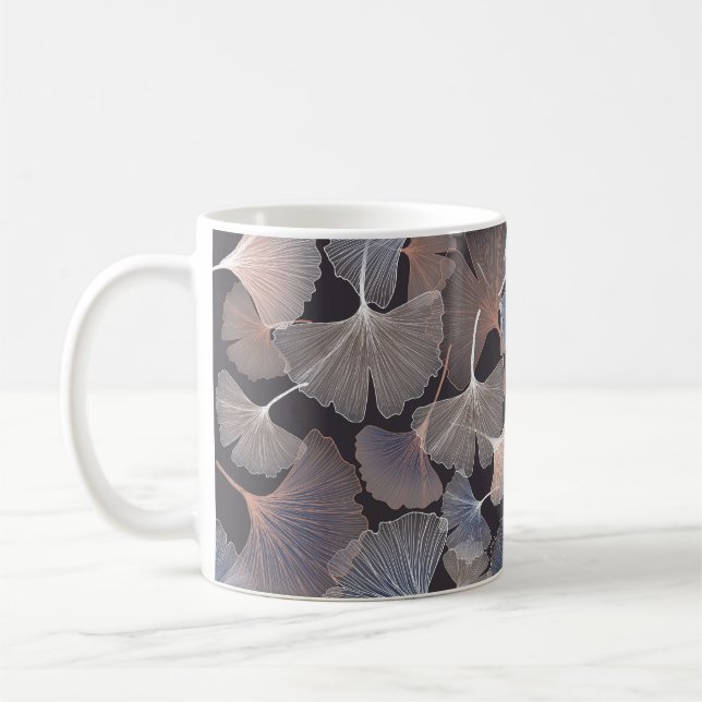 Ginkgo löv: elegant Naturligt mönster. Kaffemugg (Vänster)