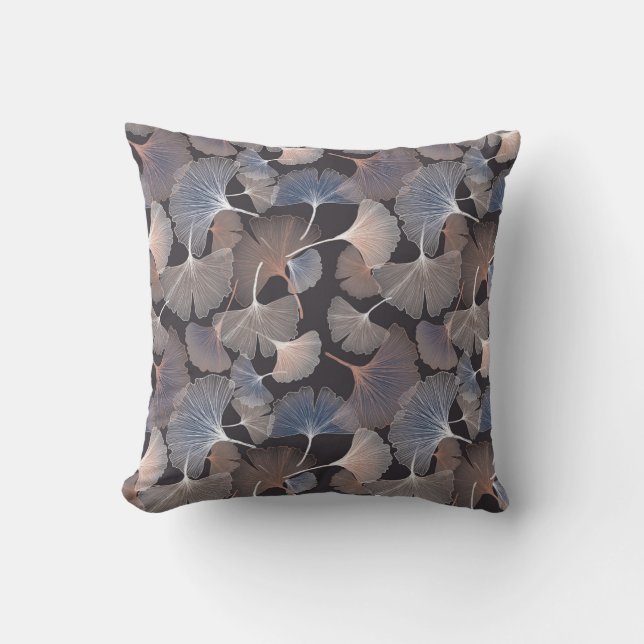 Ginkgo löv: elegant Naturligt mönster. Kudde (Framsida)