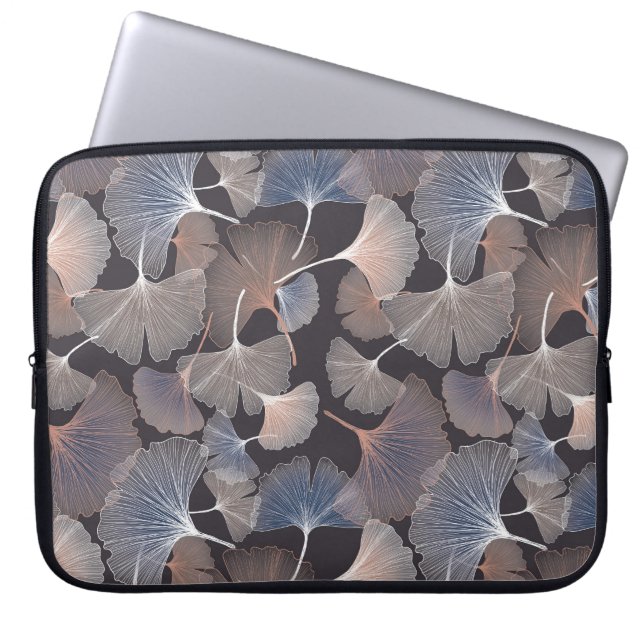 Ginkgo löv: elegant Naturligt mönster. Laptop Fodral (Framsidan)