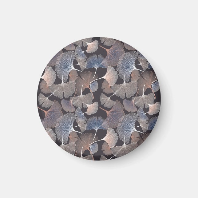 Ginkgo löv: elegant Naturligt mönster. Magnet (Framsidan)