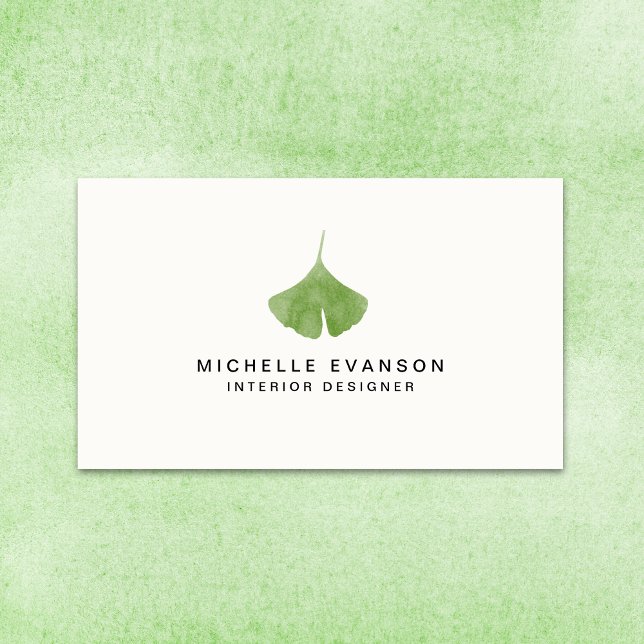Ginkgo Löv enkel naturminimalist Visitkort (Skapare uppladdad)