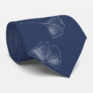 Ginkgo Löv Falling Mönster Elegant Navy Blue Slips