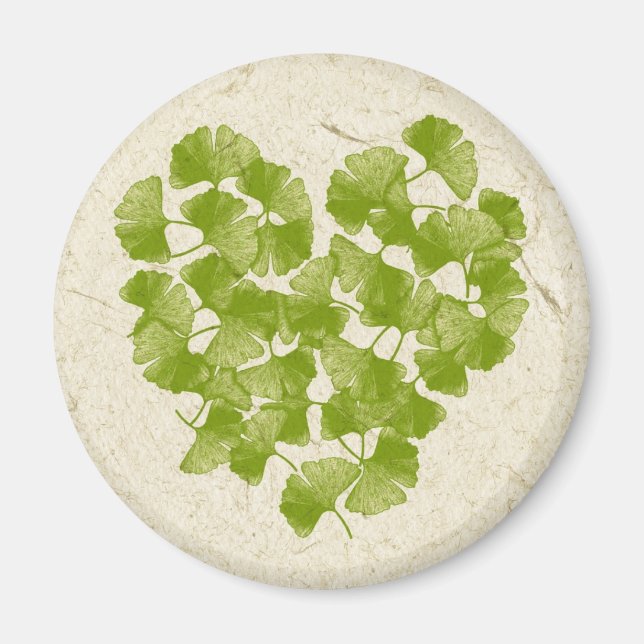 Ginkgo Löv Heart Magnet (Framsidan)