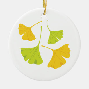 Ginkgo Löv Julgransprydnad Keramik