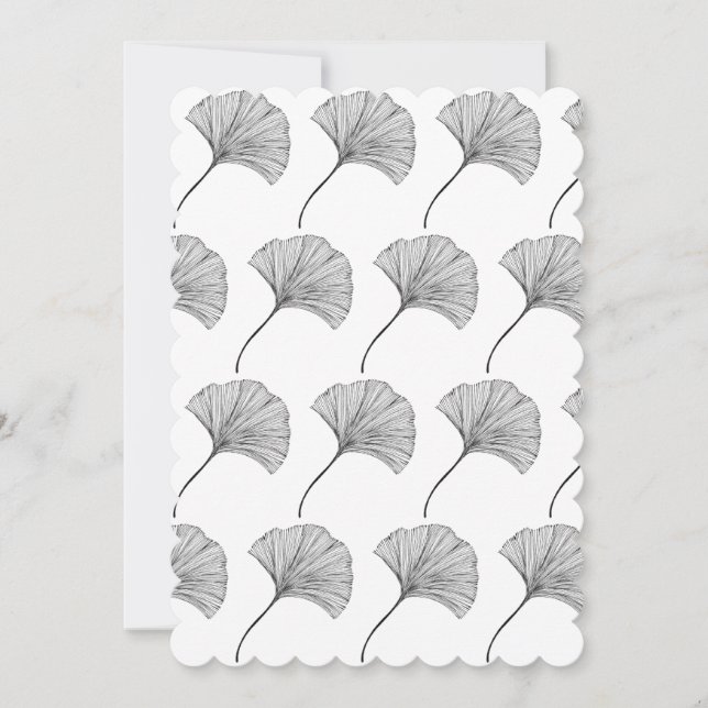 Ginkgo löv-kort för konsthälsningar (Framsida)
