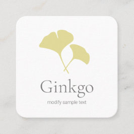 Ginkgo Löv Logotyp Fyrkantigt Visitkort