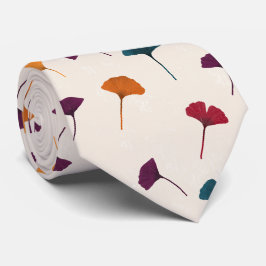 Ginkgo Löv Mönster Watercolor Fall Autumn Färg Slips