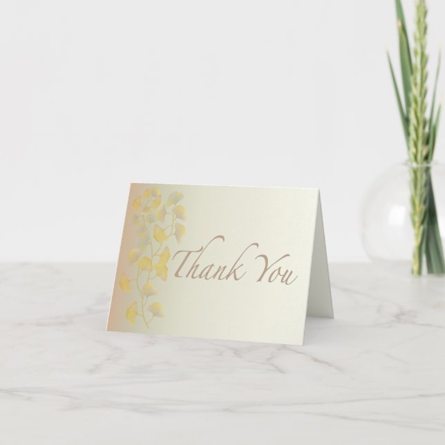 Ginkgo löv på hösten tack kort (Framsida)