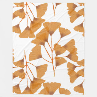 Ginkgo Löv Seamless Autumn Mönster Fleecefilt